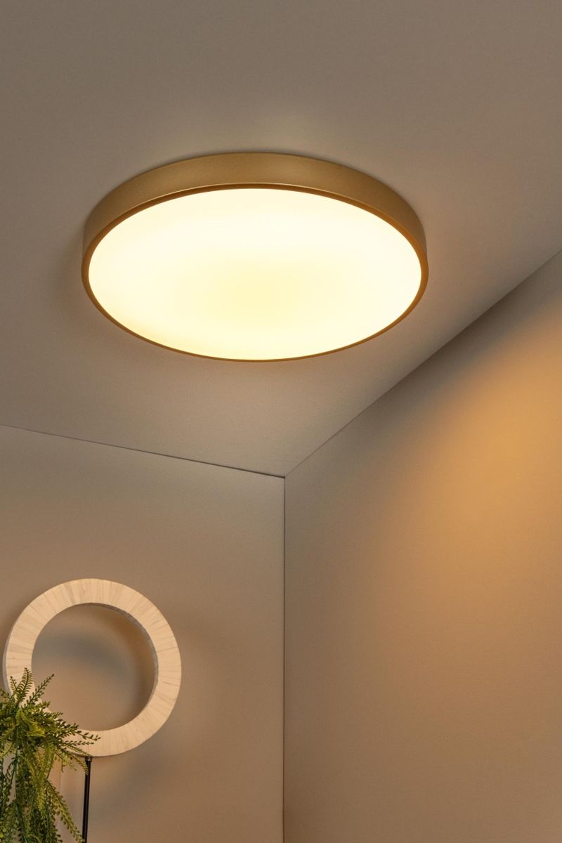 Lucide UNAR - Zapustené stropné svietidlo - Ø 49,5 cm - LED Dim. - 1x36W 2700K - 3 StepDim - Matt Gold / Mosadz